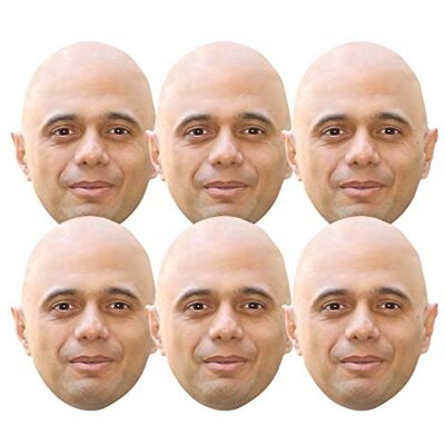 STAR CUTOUTS SMP408 Sajid Javid Politician 6 Pack Cardboard Face Masks – Political Costume Fancy Dress & Event Set STAR CUTOUTS SMP408 Sajid Javid Politician 6 Pack Cardboard Face Masks – Political Costume Fancy Dress & Event Set