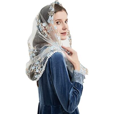 YuRongsxt Women's M7 Veil, Marian Blue+Pale Gold, One Size YuRongsxt Women's M7 Veil, Marian Blue+Pale Gold, One Size