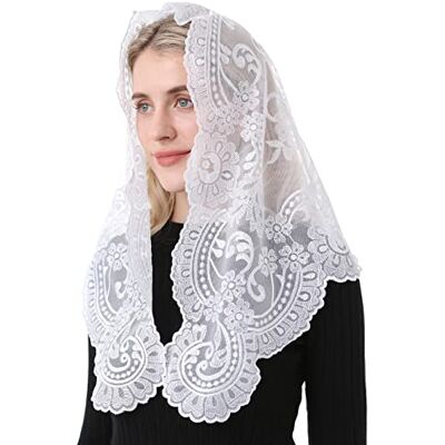Spanish Mantilla Unisex's 81669 Veil, White, 120cm60cm Spanish Mantilla Unisex's 81669 Veil, White, 120cm60cm