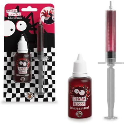 TRENDHAUS Boo Joke Blood 28 ml + 5 ml Artificial Blood Gel Water Based Syringe for Halloween Party 969422 TRENDHAUS Boo Joke Blood 28 ml + 5 ml Artificial Blood Gel Water Based Syringe for Halloween Party 969422