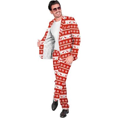 Mens Funny Red White Christmas Suit - Suit Mens Funny Red White Christmas Suit - Suit