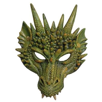 FIESTAS GUIRCA Dragon Crescent Mask Adult Unisex, Green, 2414 FIESTAS GUIRCA Dragon Crescent Mask Adult Unisex, Green, 2414