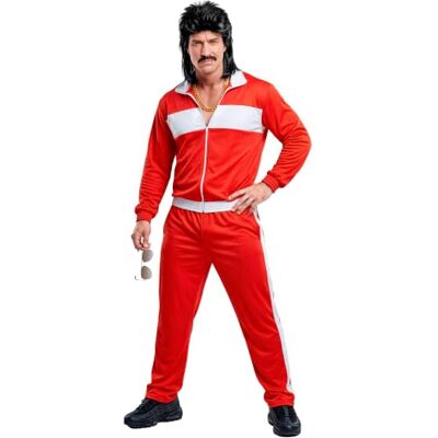 W WIDMANN MILANO Party Fashion Widman 80's Red Tracksuit Adult Fancy Dress Costume Medium 40-42 W WIDMANN MILANO Party Fashion Widman 80's Red Tracksuit Adult Fancy Dress Costume Medium 40-42