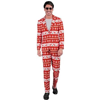 Brand Model Red White Festive Holiday Suit - Suit Brand Model Red White Festive Holiday Suit - Suit
