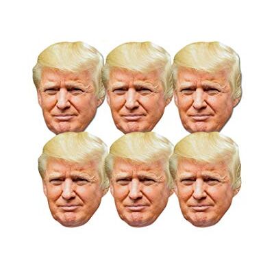 STAR CUTOUTS SMP366 Fun Cardboard Six Pack of Face Masks of Donald Trump. Great Talking Point, Fun for Events and Parties. Hand/A STAR CUTOUTS SMP366 Fun Cardboard Six Pack of Face Masks of Donald Trump. Great Talking Point, Fun for Events and Parties. Hand/A