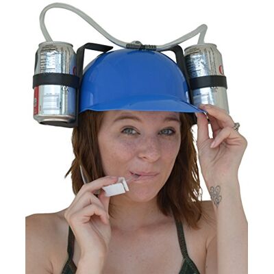 Fairly Odd Novelties Beer Soda Guzzler Helmet Drinking Party Hat, Blue Fairly Odd Novelties Beer Soda Guzzler Helmet Drinking Party Hat, Blue