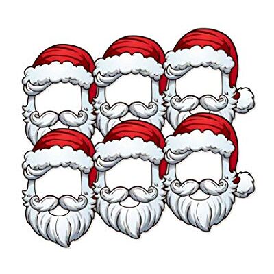 STAR CUTOUTS SMP368 Santa Open Face 6 Pack Cardboard Face Masks – Christmas Party Costume Fancy Dress Set STAR CUTOUTS SMP368 Santa Open Face 6 Pack Cardboard Face Masks – Christmas Party Costume Fancy Dress Set