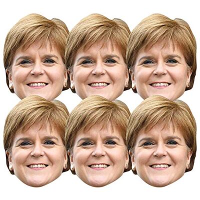 STAR CUTOUTS Nicola Sturgeon 6 Pack Cardboard Face Masks – Political Costume Fancy Dress Event Set STAR CUTOUTS Nicola Sturgeon 6 Pack Cardboard Face Masks – Political Costume Fancy Dress Event Set