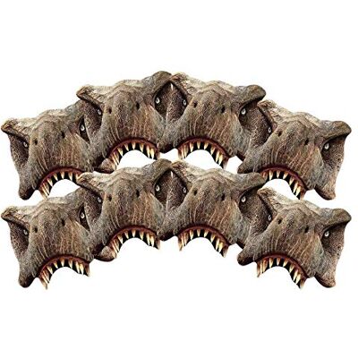 STAR CUTOUTS SMP401 Jurassic World Dinosaurs 8 Pack Cardboard Half Masks – T-Rex Kids Party Costume Set STAR CUTOUTS SMP401 Jurassic World Dinosaurs 8 Pack Cardboard Half Masks – T-Rex Kids Party Costume Set
