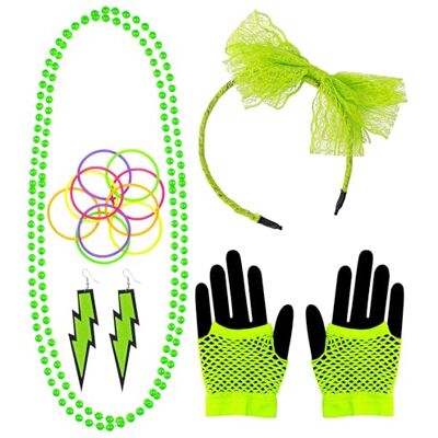 W WIDMANN MILANO Party Fashion Widmann Verkleidungsset 80er Jahre Mode, Neon, Haarreif, Perlenketten, Ohrringe, fingerlose Netzhandschuhe, 10 Armbänder, Disco, 80s, Karneval, Mottoparty W WIDMANN MILANO Party Fashion Widmann Verkleidungsset 80er Jahre Mode, Neon, Haarreif, Perlenketten, Ohrringe, fingerlose Netzhandschuhe, 10 Armbänder, Disco, 80s, Karneval, Mottoparty