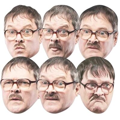 STAR CUTOUTS SMP460 Jim Friday Night Dinner 6 Pack Cardboard Face Masks – Comedy Costume Fancy Dress Fan Set STAR CUTOUTS SMP460 Jim Friday Night Dinner 6 Pack Cardboard Face Masks – Comedy Costume Fancy Dress Fan Set