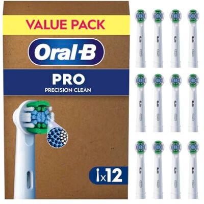 Oral-B Pro Precision Clean Original Electric Toothbrush Head, X-Shape and Angled Bristles for Deeper Plaque Removal, Pack of 12 Toothbrush Heads, Suitable for Mailbox, White Oral-B Pro Precision Clean Original Electric Toothbrush Head, X-Shape and Angled Bristles for Deeper Plaque Removal, Pack of 12 Toothbrush Heads, Suitable for Mailbox, White