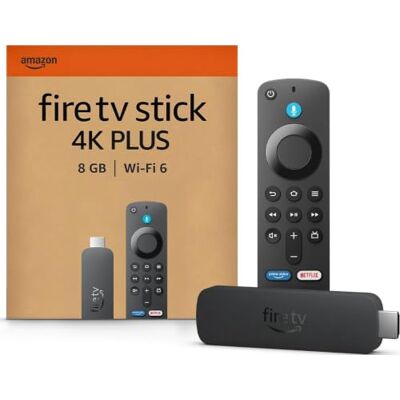Amazon Fire TV Stick 4K Plus streaming device, supports Wi-Fi 6, Dolby Vision/Atmos, HDR10+, find TV programmes faster with Alexa+ Amazon Fire TV Stick 4K Plus streaming device, supports Wi-Fi 6, Dolby Vision/Atmos, HDR10+, find TV programmes faster with Alexa+