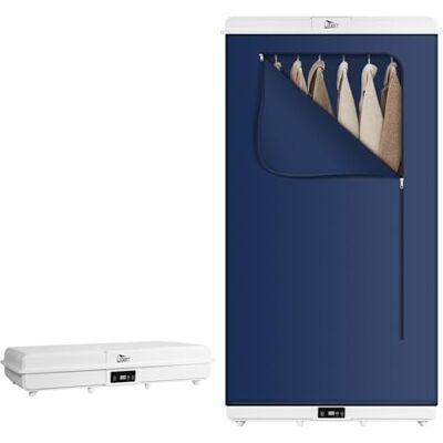 Uten Electric Portable Clothes Dryer, 2-Tier Foldable Clothes Dryer Indoor, 360° Dimensional Drying with Touchscreen and Timer for Travel, Camping, Hotel, Apartment, Dormitories, Holds 10KG Uten Electric Portable Clothes Dryer, 2-Tier Foldable Clothes Dryer Indoor, 360° Dimensional Drying with Touchscreen and Timer for Travel, Camping, Hotel, Apartment, Dormitories, Holds 10KG