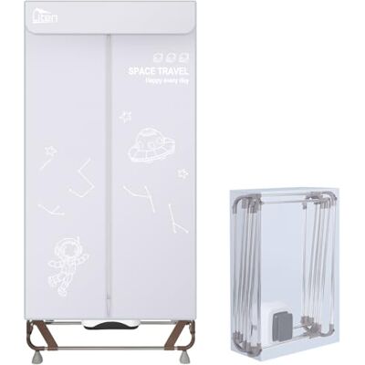 Uten Clothes Dryer Electric Indoor, 2-Tier Heated Clothes Airer Foldable Dryer Wardrobe Drying Rack with storage Bag, 1500w Quick Dry for All Fabrics, Suitable for Home Uten Clothes Dryer Electric Indoor, 2-Tier Heated Clothes Airer Foldable Dryer Wardrobe Drying Rack with storage Bag, 1500w Quick Dry for All Fabrics, Suitable for Home