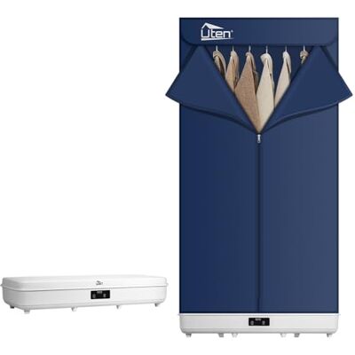 Uten Electric Portable Clothes Dryer, 2-Tier Detachable Clothes Dryer Indoor, 360° Dimensional Drying with Touchscreen and Timer for Travel, Camping, Hotel, Apartment, Dormitories, Holds 10KG Uten Electric Portable Clothes Dryer, 2-Tier Detachable Clothes Dryer Indoor, 360° Dimensional Drying with Touchscreen and Timer for Travel, Camping, Hotel, Apartment, Dormitories, Holds 10KG