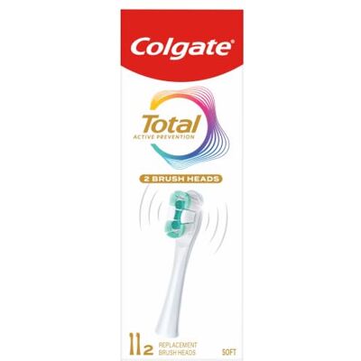 Colgate Total Advanced Battery Toothbrush Replacement Heads High Density Bristles Toothbrush Head Refill, White Colgate Total Advanced Battery Toothbrush Replacement Heads High Density Bristles Toothbrush Head Refill, White