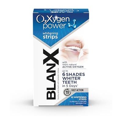 BLANX Oxygen Power Whitening Strips, Extraordinary Whitening Performance, Non-Abrasive, Unique Arctic Lichen and Oxygen Power, Natural and Gentle on Gums, 10 Strips BLANX Oxygen Power Whitening Strips, Extraordinary Whitening Performance, Non-Abrasive, Unique Arctic Lichen and Oxygen Power, Natural and Gentle on Gums, 10 Strips