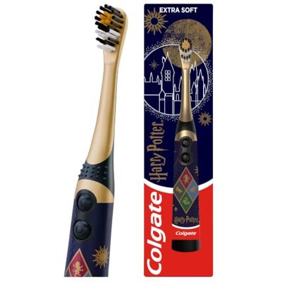 Colgate Harry Potter Sonic Kids Toothbrush, Small Vibrating Head for Easy Access, Extra Soft Bristles for Gentle Cleaning, Easy On/Off Buttons, Slim Handle, AA Battery Included Colgate Harry Potter Sonic Kids Toothbrush, Small Vibrating Head for Easy Access, Extra Soft Bristles for Gentle Cleaning, Easy On/Off Buttons, Slim Handle, AA Battery Included