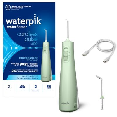 Waterpik Water Flosser Cordless Pulse, Plaque Remover for Teeth, Mint Green Waterpik Water Flosser Cordless Pulse, Plaque Remover for Teeth, Mint Green
