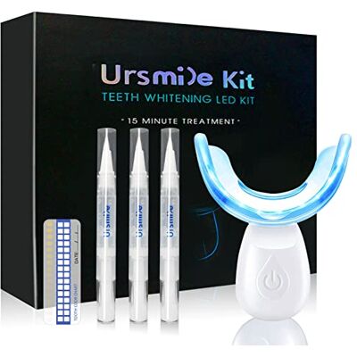 HIYAA Teeth Whitening Kit, 16 LED Teeth Whitening Kit with 3 Teeth Whitening Gel Refill Pens, Color Plate, Tray Sensitivity Free Teeth Whitener for Home Travel- White HIYAA Teeth Whitening Kit, 16 LED Teeth Whitening Kit with 3 Teeth Whitening Gel Refill Pens, Color Plate, Tray Sensitivity Free Teeth Whitener for Home Travel- White