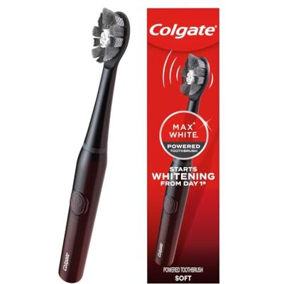 Colgate Max White Advanced Battery Soft Bristle Toothbrush for Adults Sonic Whitening Battery Powered Toothbrush with 2-Minute Timer, Starts Whitening from Day 1, Polishing Cup, 2 Brushing Modes Colgate Max White Advanced Battery Soft Bristle Toothbrush for Adults Sonic Whitening Battery Powered Toothbrush with 2-Minute Timer, Starts Whitening from Day 1, Polishing Cup, 2 Brushing Modes