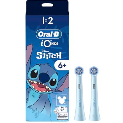 Oral-B iO Kids Electric Toothbrush Heads for Ages 6+, Disney Stitch, 2 Count Gentle Cleaning for Wobbly Teeth & Gums, Compatible with iO Kids Electric Toothbrushes Oral-B iO Kids Electric Toothbrush Heads for Ages 6+, Disney Stitch, 2 Count Gentle Cleaning for Wobbly Teeth & Gums, Compatible with iO Kids Electric Toothbrushes
