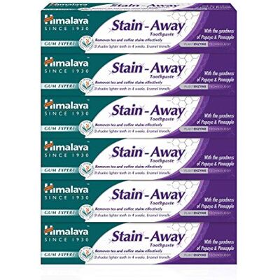 Himalaya Herbals Enamel Friendly Stain-Away Toothpaste Protects Enamel Fights Germs, Multi-Action Toothpaste 75ml (Pack of 6) Himalaya Herbals Enamel Friendly Stain-Away Toothpaste Protects Enamel Fights Germs, Multi-Action Toothpaste 75ml (Pack of 6)