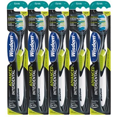 Wisdom Advanced Interdental Firm Brush, Pack of 5, Assorted Colors Wisdom Advanced Interdental Firm Brush, Pack of 5, Assorted Colors