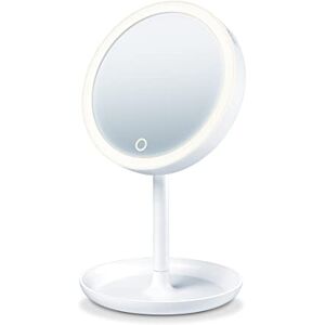 Beurer BS45 Illuminated Vanity Mirror, with 8 LEDs for Bright Illumination & Dimmer Function, Additional 5x Magnification Mirror, Touch-sensor Button & 15-minute Automatic Switch-off, 17.5cm Diameter Beurer BS45 Illuminated Vanity Mirror, with 8 LEDs for Bright Illumination & Dimmer Function, Additional 5x Magnification Mirror, Touch-sensor Button & 15-minute Automatic Switch-off, 17.5cm Diameter