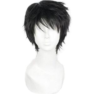 OYSRONG Short 11.81'' Black Men Curly Multifunction Fluffy Layered Frizzy Cosplay Heat Resistant Fibre Wig OYSRONG Short 11.81'' Black Men Curly Multifunction Fluffy Layered Frizzy Cosplay Heat Resistant Fibre Wig