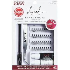 Kiss Lash Couture LuXtensions Collection 3D DIY Faux Lash Extensions Kit, 40 Lash Clusters, Lash Adhesive, Precision Tweezer, Spoolie Mascara Wand, and Remover Kiss Lash Couture LuXtensions Collection 3D DIY Faux Lash Extensions Kit, 40 Lash Clusters, Lash Adhesive, Precision Tweezer, Spoolie Mascara Wand, and Remover