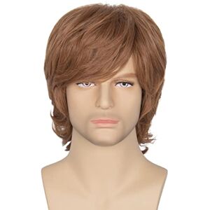 M MISS U HAIR Miss U Hair Shaggy Wig Men Short Wavy Brown Wig Halloween Cosplay 60s 70s Male Rocker Costume Hair M MISS U HAIR Miss U Hair Shaggy Wig Men Short Wavy Brown Wig Halloween Cosplay 60s 70s Male Rocker Costume Hair