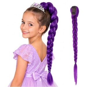 Admygo 26 Inch Purple Hair Extensions, Easy Hair Extensions Clip in Ponytail Extension, Pre Stretched Purple Braiding Hair, Soft Braiding Hair for Women, Cosplay Hair Synthetic Cosplay Ponytail for Halloween Admygo 26 Inch Purple Hair Extensions, Easy Hair Extensions Clip in Ponytail Extension, Pre Stretched Purple Braiding Hair, Soft Braiding Hair for Women, Cosplay Hair Synthetic Cosplay Ponytail for Halloween