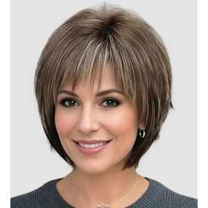 SEVENCOLORS Short Curly Wigs for Women Mix Brown Bob Hair Wigs with Bangs Natural Looking Synthetic Daily Party Wig with Free Wig Cap (1#) SEVENCOLORS Short Curly Wigs for Women Mix Brown Bob Hair Wigs with Bangs Natural Looking Synthetic Daily Party Wig with Free Wig Cap (1#)