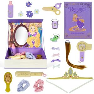 Disney Rapunzel Wooden Hair Styling Set for Kids – 18 Piece Pretend Hairdresser Playset with Mirror Book Box, FSC Wooden Hair Accessories, Portable Princess Gift for Girls Age 3+ Toy Set Play Disney Rapunzel Wooden Hair Styling Set for Kids – 18 Piece Pretend Hairdresser Playset with Mirror Book Box, FSC Wooden Hair Accessories, Portable Princess Gift for Girls Age 3+ Toy Set Play