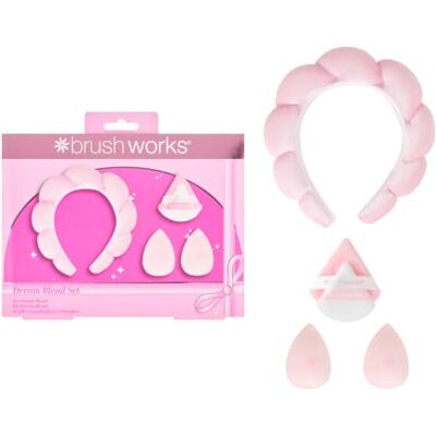 Brushworks Dream Blend Set (Pink) – Squishy Cloud Headband, Foundation Complexion Sponges & Powder Puffs for Flawless Makeup Application and Airbrushed Results Brushworks Dream Blend Set (Pink) – Squishy Cloud Headband, Foundation Complexion Sponges & Powder Puffs for Flawless Makeup Application and Airbrushed Results