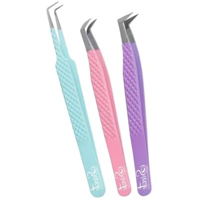 SIVOTE Lash Tweezers for Eyelash Extensions, Set of 3 Volume, Volume Boot, Slim 90 Degree Tweezers with Fiber Tips in Pastel Colors, Ideal for Mega, Volume & Russian Lashes Includes Leather Pouch SIVOTE Lash Tweezers for Eyelash Extensions, Set of 3 Volume, Volume Boot, Slim 90 Degree Tweezers with Fiber Tips in Pastel Colors, Ideal for Mega, Volume & Russian Lashes Includes Leather Pouch