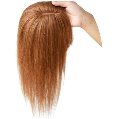 viviaBella Seamless Clip in Human Hair Toppers for Women Thick Silk Base Hair Styling (5.1x5.1x12 inch, Copper Red) viviaBella Seamless Clip in Human Hair Toppers for Women Thick Silk Base Hair Styling (5.1x5.1x12 inch, Copper Red)