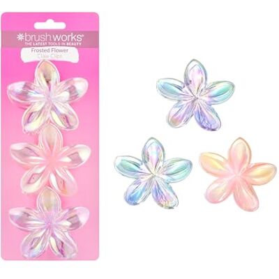 Brushworks Frosted Flower Claw Clips (3 Pack) Chic Hair Accessories for Women & Girls, Secure Grip for Thick Hair, Updos, Half-Up & Everyday Hairstyles Brushworks Frosted Flower Claw Clips (3 Pack) Chic Hair Accessories for Women & Girls, Secure Grip for Thick Hair, Updos, Half-Up & Everyday Hairstyles