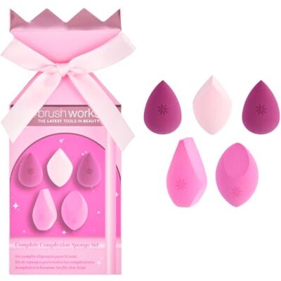 Brushworks Complete Complexion Sponge Set Variety Makeup Sponge Set, For Cream & Liquid Foundation, Contour, Blush, Base Makeup, Powder, Soft, Blend & Buff, Multi-Purpose 5 Piece Set Brushworks Complete Complexion Sponge Set Variety Makeup Sponge Set, For Cream & Liquid Foundation, Contour, Blush, Base Makeup, Powder, Soft, Blend & Buff, Multi-Purpose 5 Piece Set