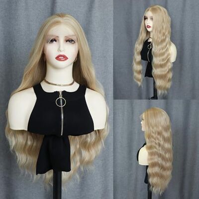 WXHWCX Long Wave Synthetic Lace Front Wig Middle Synthetic Hair Wig for Women Party Daily Wear WXHWCX Long Wave Synthetic Lace Front Wig Middle Synthetic Hair Wig for Women Party Daily Wear