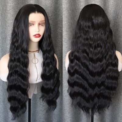 WXHWCX Long Black Half Wavy Wigs for Women Heat Resistant Synthetic Lace Front Wig Daily Use Party Wigs WXHWCX Long Black Half Wavy Wigs for Women Heat Resistant Synthetic Lace Front Wig Daily Use Party Wigs