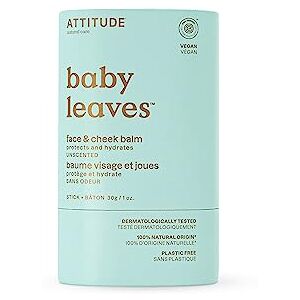 ATTITUDE Face and Cheek Balm Bar for Baby, EWG Verified, Plastic-Free, Dermatologically Tested, Made with Naturally Derived Ingredients, Vegan, Unscented, 30 grams ATTITUDE Face and Cheek Balm Bar for Baby, EWG Verified, Plastic-Free, Dermatologically Tested, Made with Naturally Derived Ingredients, Vegan, Unscented, 30 grams