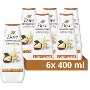 Dove Advanced Care Pampering Body Wash Body Cleanser shower gel with a shea butter & vanilla scent for instantly lotion-soft skin 6x 400 ml Dove Advanced Care Pampering Body Wash Body Cleanser shower gel with a shea butter & vanilla scent for instantly lotion-soft skin 6x 400 ml