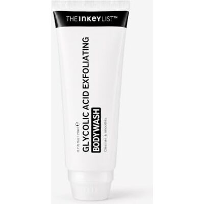 The INKEY List Glycolic Acid Exfoliating Body Wash 250ml 5% Glycolic Acid & 5% Lactic Acid Body Wash to Smooth Rough Skin, Brighten Tone and Target KP, Bacne & Strawberry Legs. The INKEY List Glycolic Acid Exfoliating Body Wash 250ml 5% Glycolic Acid & 5% Lactic Acid Body Wash to Smooth Rough Skin, Brighten Tone and Target KP, Bacne & Strawberry Legs.