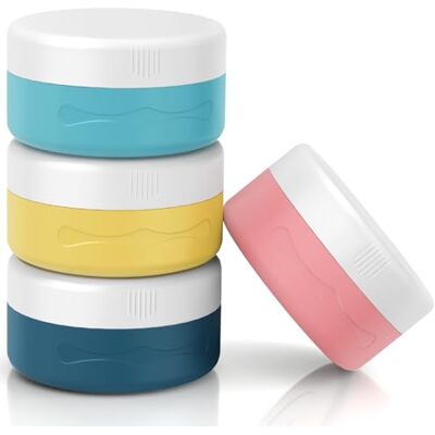 Euqvunn Travel Pots for Toiletries, Travel Containers TSA Approved Travel Tubs 40ml, Silicone Leak-proof Travel Cosmetic Containers with PP Lids for Cosmetic Face Body Hand Cream (4 Pack) Euqvunn Travel Pots for Toiletries, Travel Containers TSA Approved Travel Tubs 40ml, Silicone Leak-proof Travel Cosmetic Containers with PP Lids for Cosmetic Face Body Hand Cream (4 Pack)