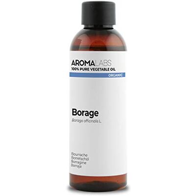 Aroma Labs ORGANIC BORAGE Oil 100mL 100% Pure, Natural, Cold Pressed And AB Certified (French Brand) Aroma Labs ORGANIC BORAGE Oil 100mL 100% Pure, Natural, Cold Pressed And AB Certified (French Brand)