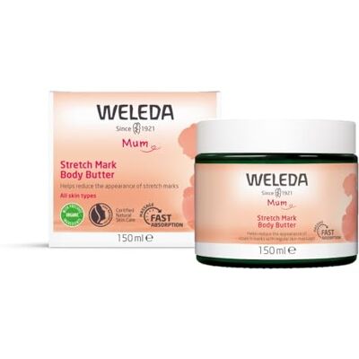 WELEDA Organic Mama Pregnancy Body Butter Rich Natural Cosmetics Massage Body Butter to Prevent Stretch Marks On The Stomach, Thigh and Chest (1 X 150 ml) WELEDA Organic Mama Pregnancy Body Butter Rich Natural Cosmetics Massage Body Butter to Prevent Stretch Marks On The Stomach, Thigh and Chest (1 X 150 ml)