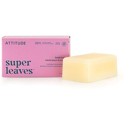 ATTITUDE Body Soap Bar, Made in Canada, Natural Origin, Protects and Softens Dry Skin, Watercress, Indian Cress & Olive Oil, EWG Verified & Vegan, Coconut & Wild Berries, 113 g ATTITUDE Body Soap Bar, Made in Canada, Natural Origin, Protects and Softens Dry Skin, Watercress, Indian Cress & Olive Oil, EWG Verified & Vegan, Coconut & Wild Berries, 113 g